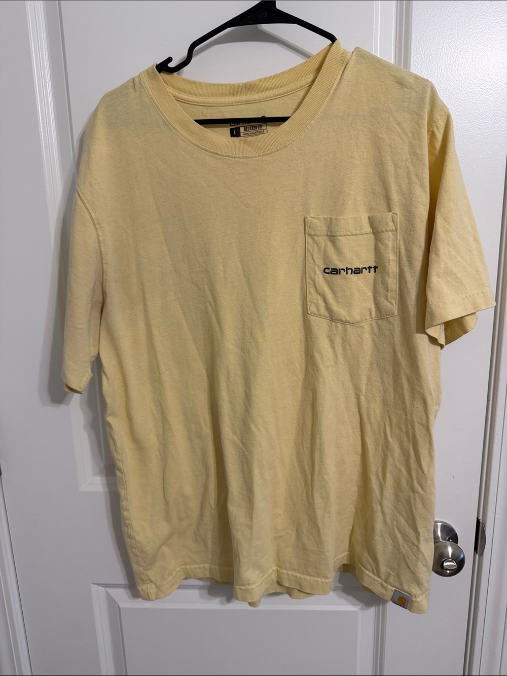 Carhartt Men's Short-Sleeve Pocket Tee in Light Yellow